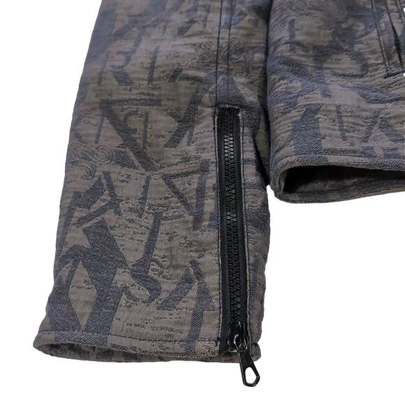 Krizia Jeans Jacket Women's Vintage Size 10 Gray Taupe Double Zip Pockets Moto - Picture 6 of 16